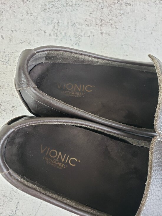 Vionic Parker Leather Driving Moccasin Loafers Brown Orthaheel size 11 Men\'s main image 4